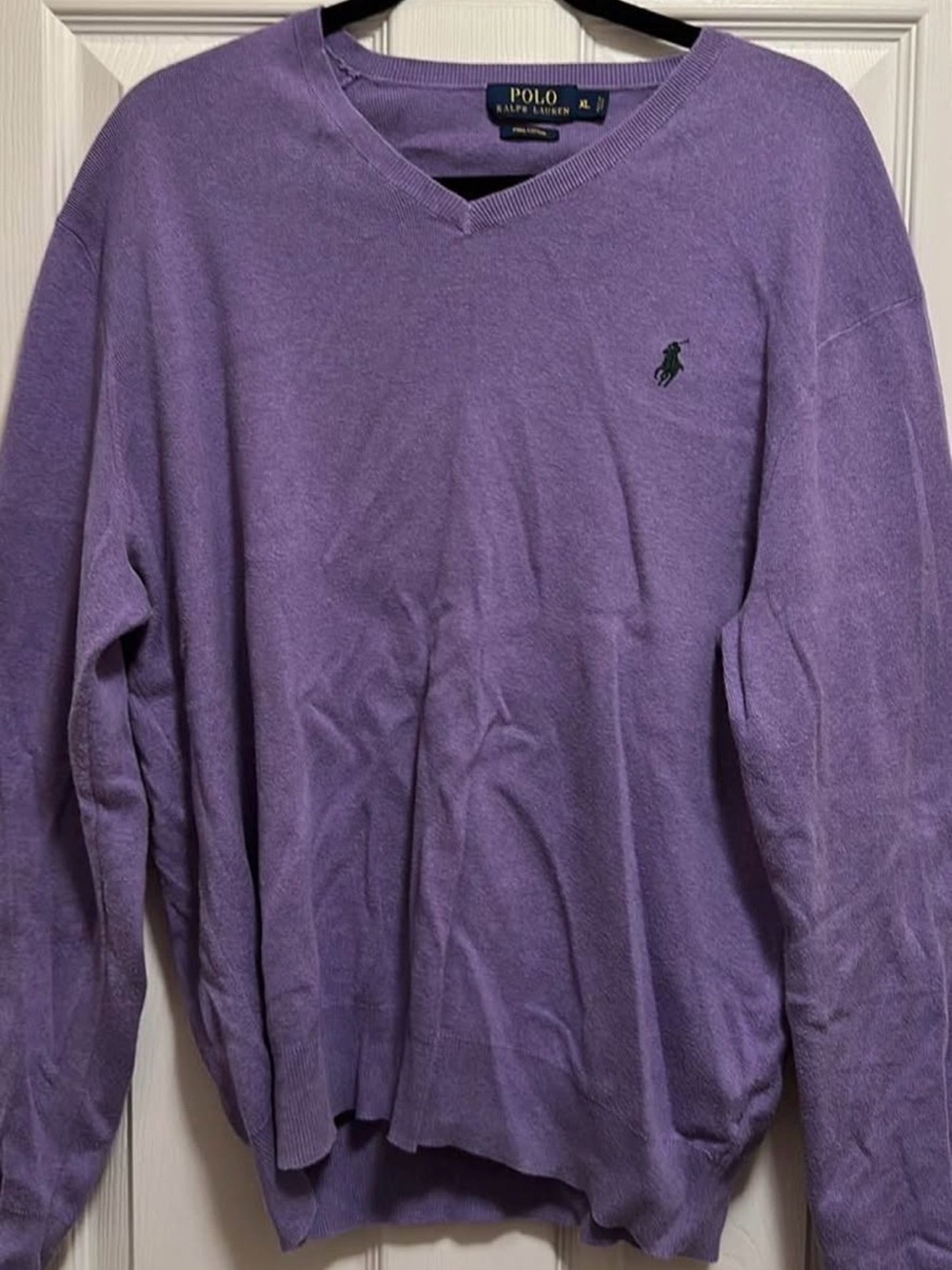 Polo by Ralph Lauren Men's Purple V-Neck Sweater